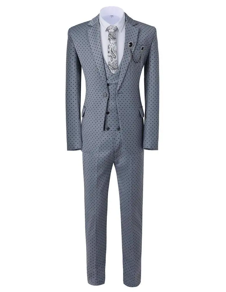 Slim Fit printed cycling suit set bulletproof tuxedo (Blazer+vest+Pants)