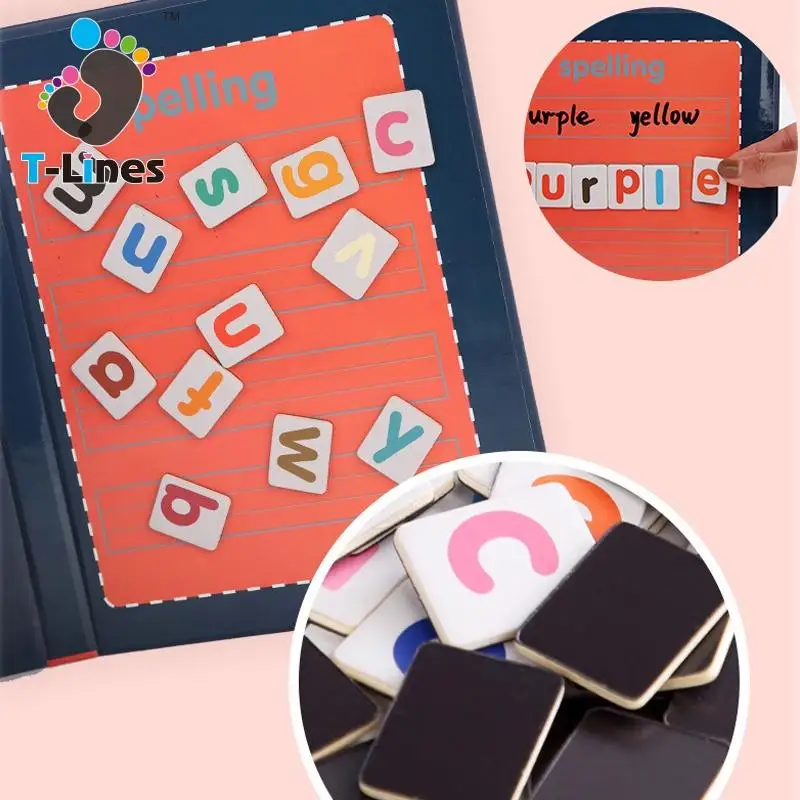 Preschool Educational Match Learning Toys Practice Spell Word Game Kids Magnetic Puzzle Letters