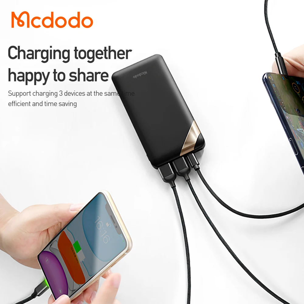 Внешний аккумулятор Mcdodo 5 В 9 12 PD + QC 15 Вт 18 20000 мАч с цифровым дисплеем