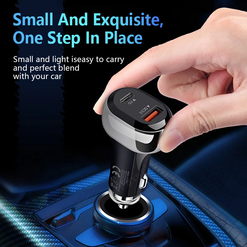 2021 New PD QC 3.0 Car Charger Fast Charging For iPhone 12 Pro XS Xiaomi 7 8 Samsung S10 Mobile Phones Dual USB Charger in Car