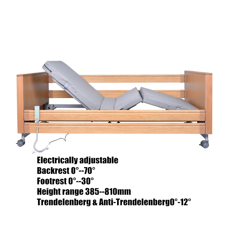 Tecforcare 5 Function Electric electric nursing bed Wooden home care bed addjust hospital medical bed For elderly care