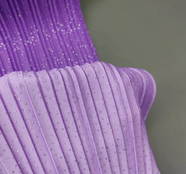 100%polyester fabric digital print pleated fabric with glitter gradual change  polyester crepe polyester crepe fabric for dress