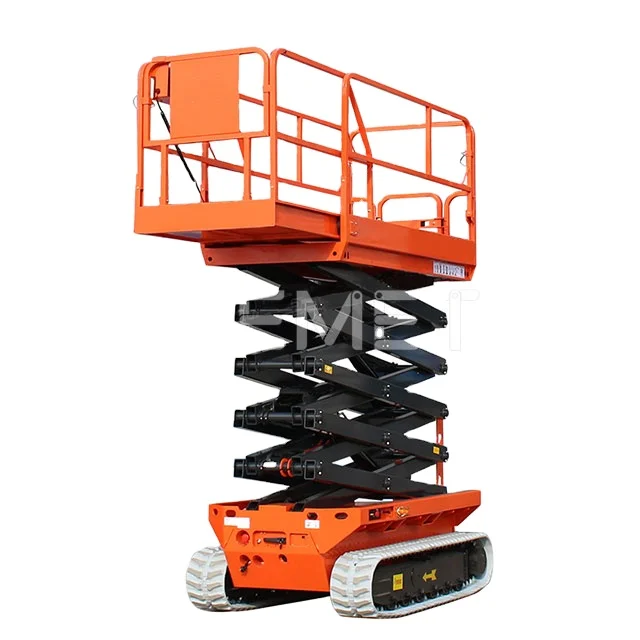 4m 6m 8m 10m 12m 14m 16m 320kg 450kg battery powered hydraulic electric tracked crawler scissor lift platform for aerial work