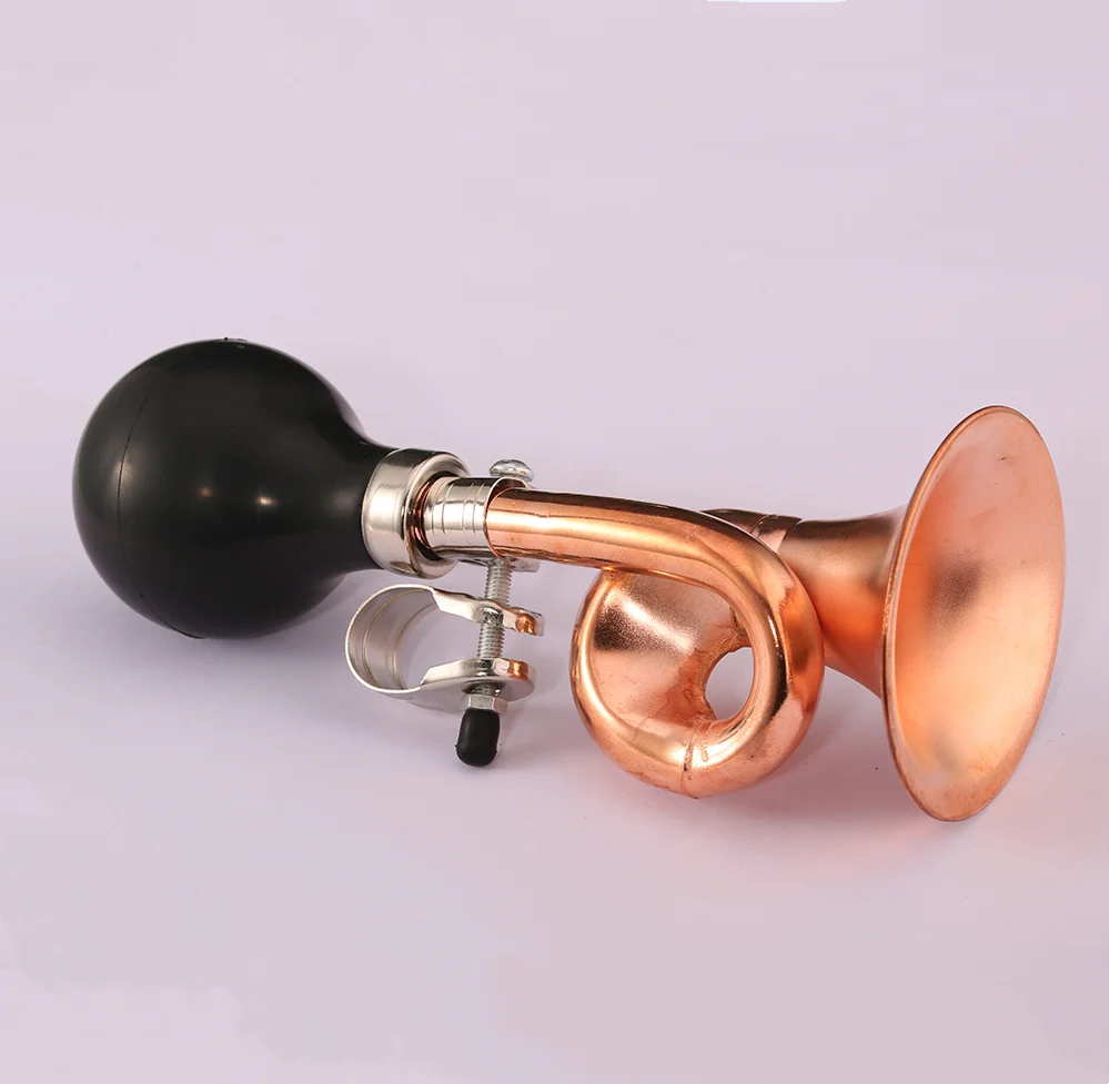 Custom low price colorful bike air horn steel bent snail horn bicycle horn