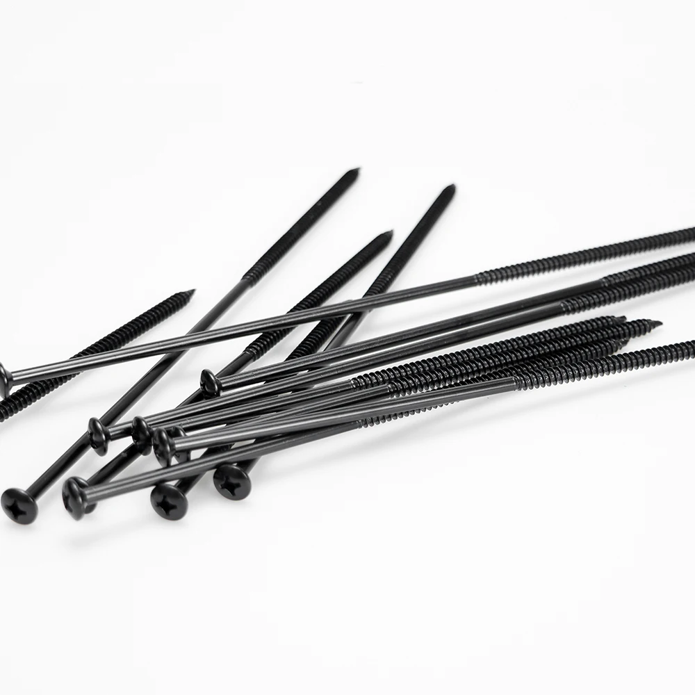 #12 screw Roofing Fasteners Black Plated Roofing Self Drilling Screws Custom Metal 160mm for roof installation