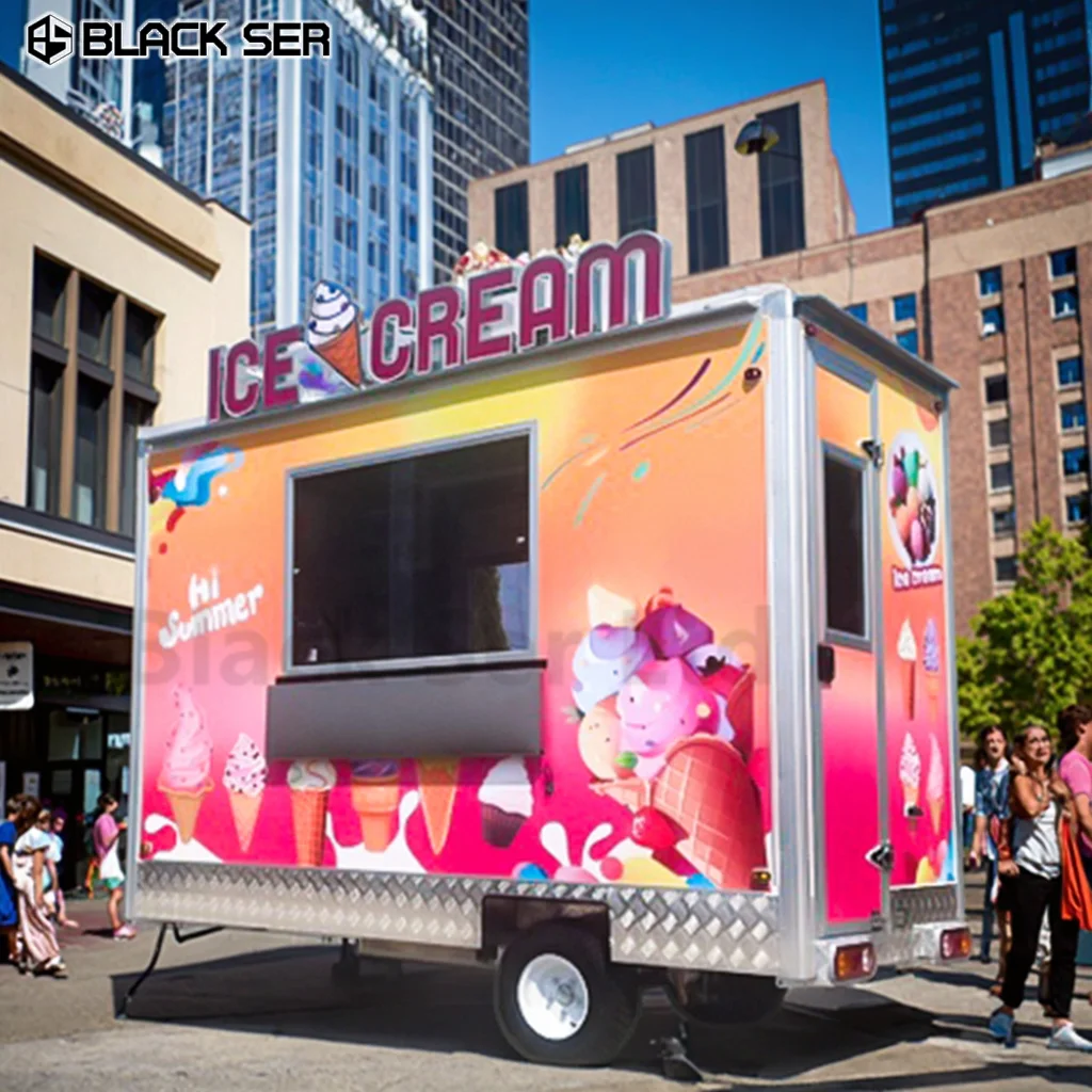 Cheap Mobile Food Trailers Cart Used Fast Food Trailer for Sale in USA Europe Australia Street Concession Ice Cream Van