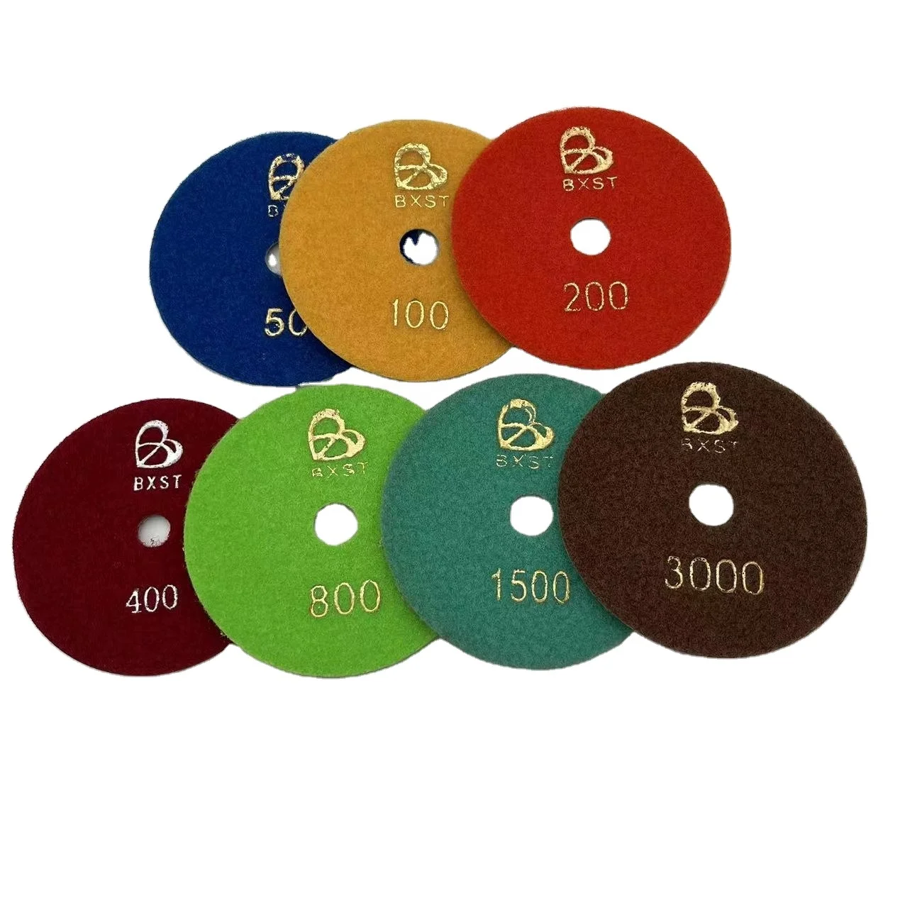 Baixin 4 inch 100mm high quality  wet water diamond polishing pads for stone marble granite ceramic nano sintered stone