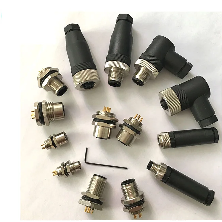 IP67 IP68 M12 connector 5 pin A code waterproof Welding Pcb panel mount Signal male female plug socket M12 connector