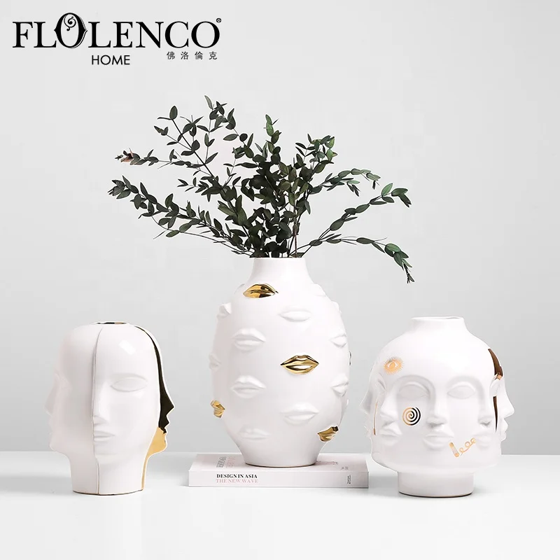 Декоративная креативная Цветочная ваза Flolenco современная роскошная керамическая для домашнего декора декоративная