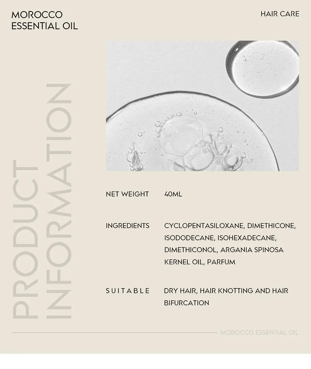 Morocco Argan Oil Hair Care Essence Repair Dry Damage Hair Treatment Cosmetics Keratin Nourish Scalp Glycerine Nut Oil