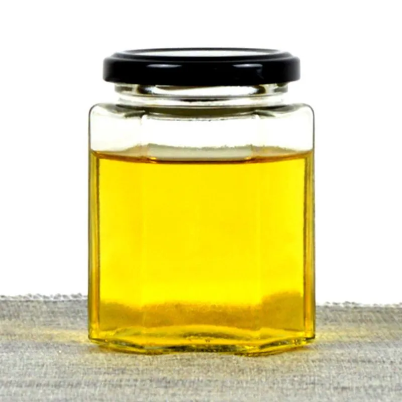 
Customized Recyclable Hexagonal Empty Clear Bulk Mini Glass Jam Jars With Black Lid In Bulk 