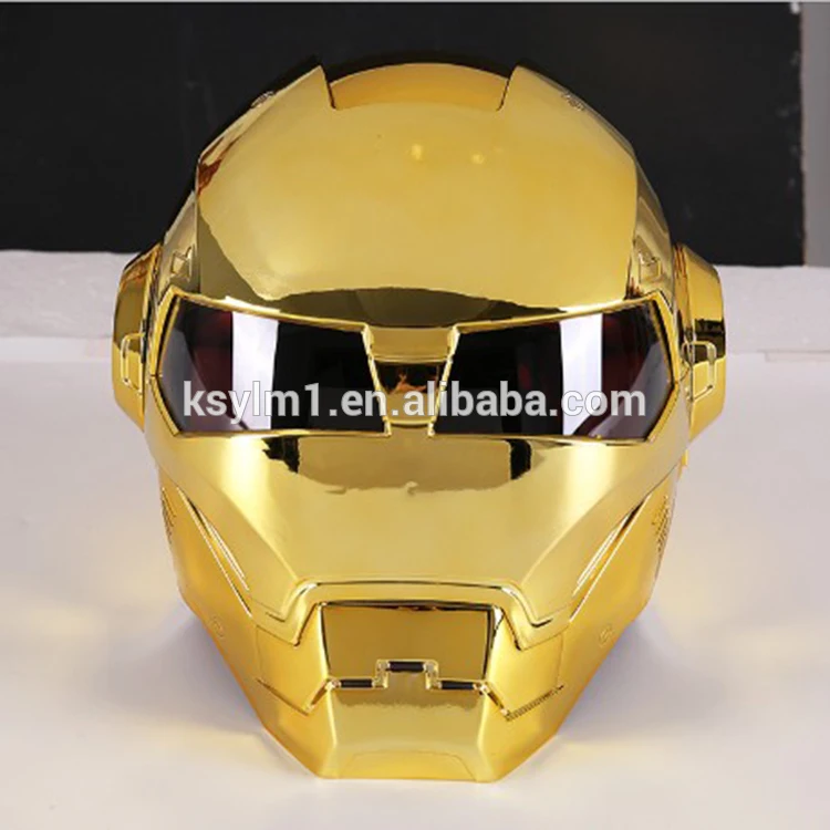 2021 YLM Hot Sale Dismantling and washing Unique Dazzling Iron Man Motorcycle Full  helmet