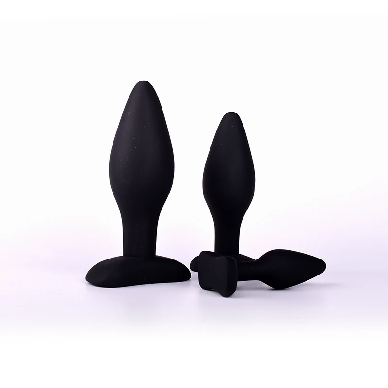 Hot Selling 3 Size Black Silicone Gay Butt Massage Male Sex Toys BDSM Beads Plug Anal Zorro