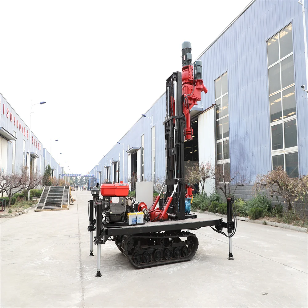 Water Well Drilling Rig Machine 1000 meter drilling depth on trailer drilling rig machine