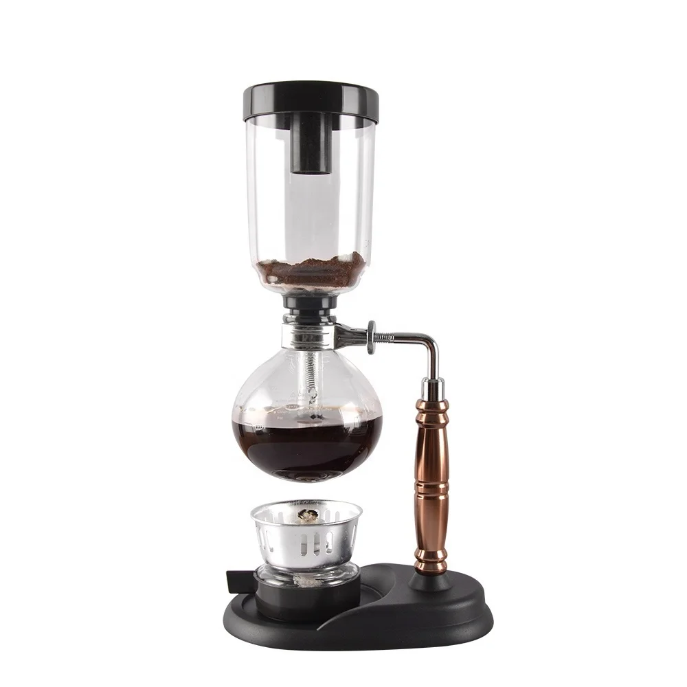 CAFEMASY Coffee Siphon with Silicone Base Coffee Siphon Tools Heat-Resistant Syphon Coffee Maker for 3 Cups