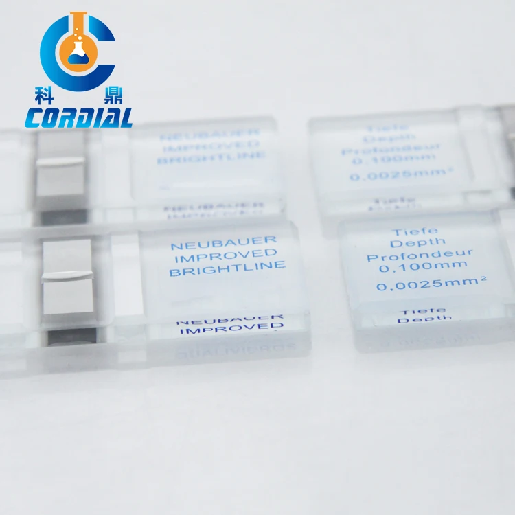 7301 CORDIAL blood cell counting chamber Hemocytometer Blood count board with bright line for lab study