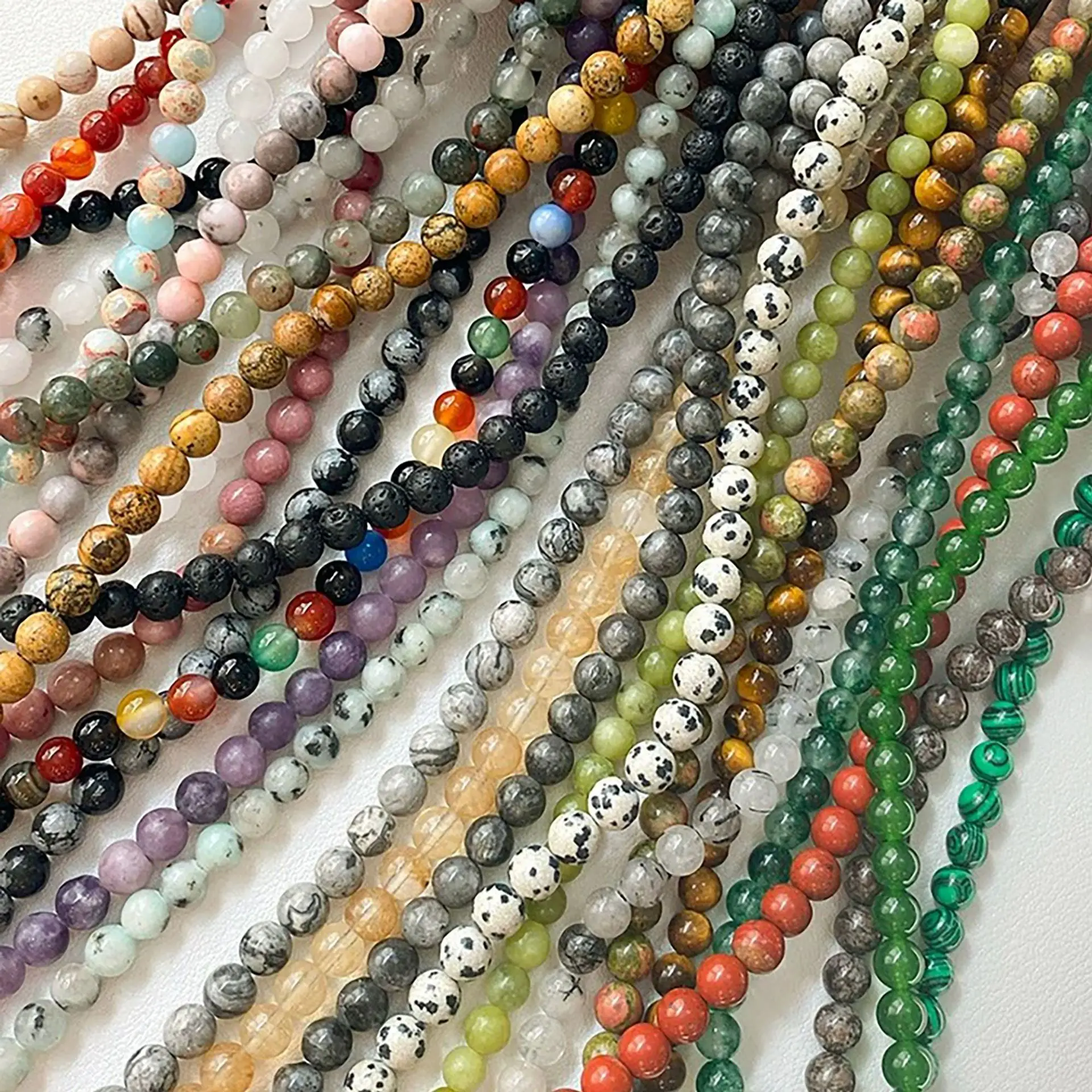 Natural round 4mm 6mm 8mm 10mm 12mm semi-precious stone crystal jade bead for handmade diy material bracelet necklace jewelry