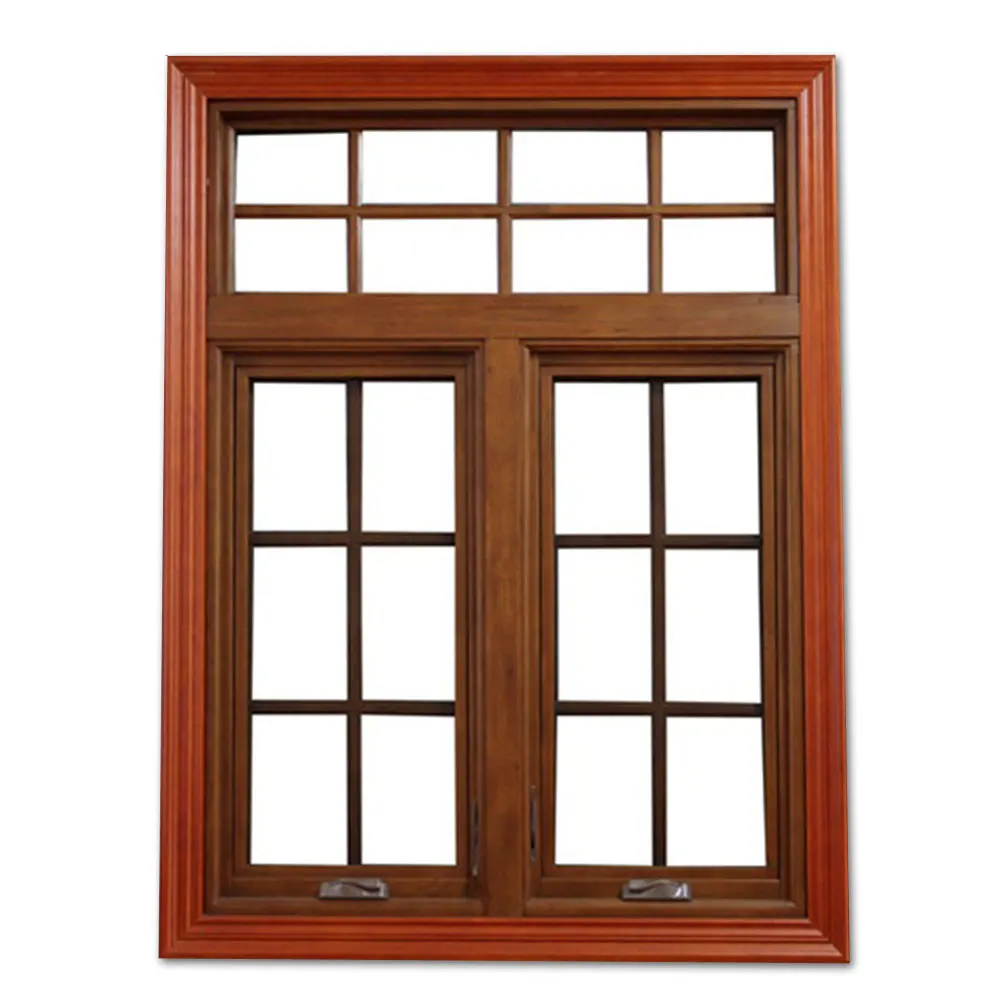 Modern Classic Wooden Skin Design House Interior Sliding Window with Grills