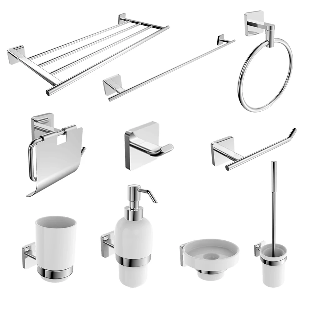 Bathroom Accessory Set Simple Design Single Brass Bathroom Accessories Towel Bar Chrome and Stainless Steel Bath Towel Rack