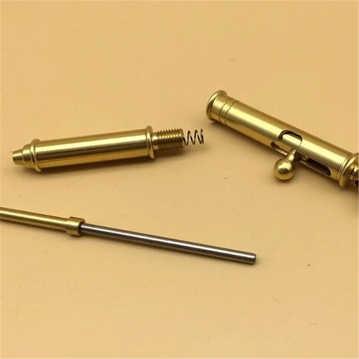 Solid Brass Bolt Action Ball Point Pen Retro Tactical Pens Metal Copper Office Stationery Gift