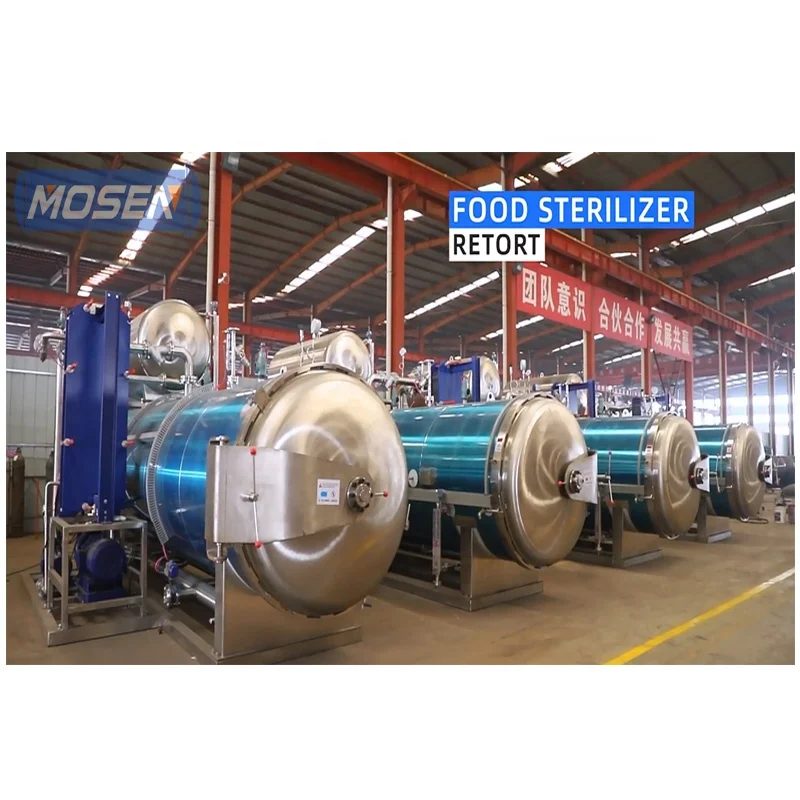 Industrial steam pressure canning plant water spray  retort sterilizer