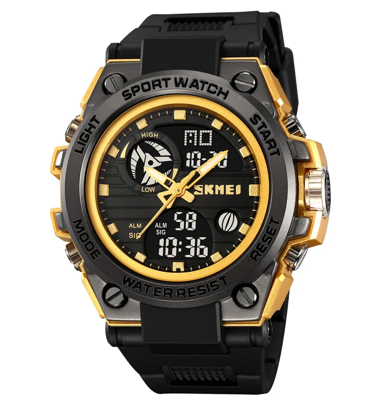 SKMEI 2031 MEN DUAL TIME WATCH FASHION COLOR WATERPROOF ALARM DIGITAL WATCH