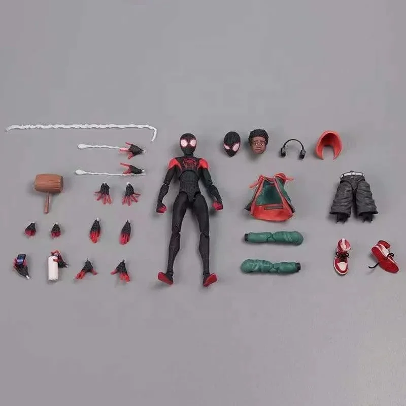 Spider Action Figure Toys Miles Morales Articulated joints moveable figure Multiple replaceable parts Model Anime