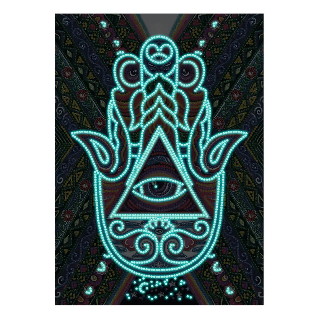 Handmade Wall Art Gift Unique Alien Luminous Diamond Painting  Abstract Pattern Diy Diamond Embroidery