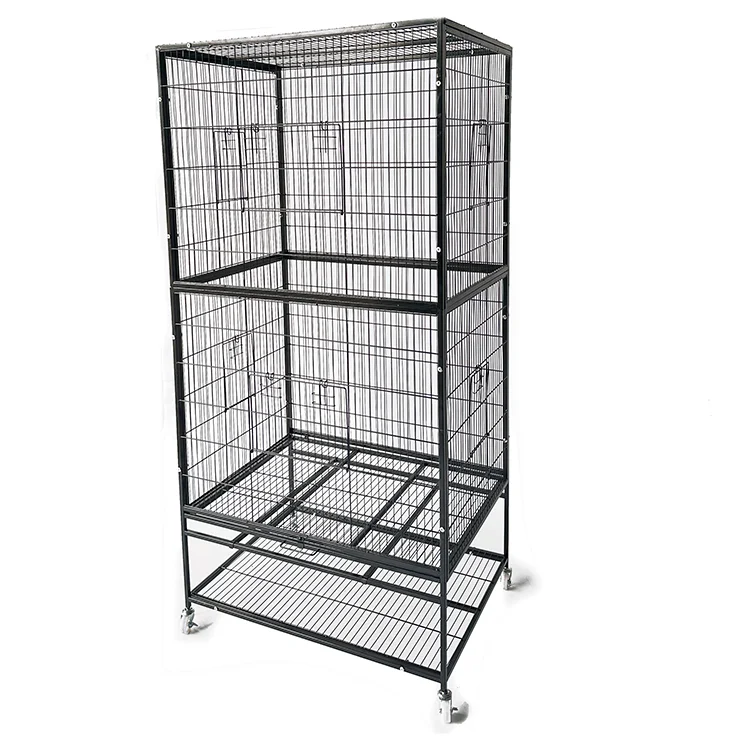 hot selling luxury high quality parrot bird large space 4 wheels  metal  Budgie Finch Aviary  for outdoors
