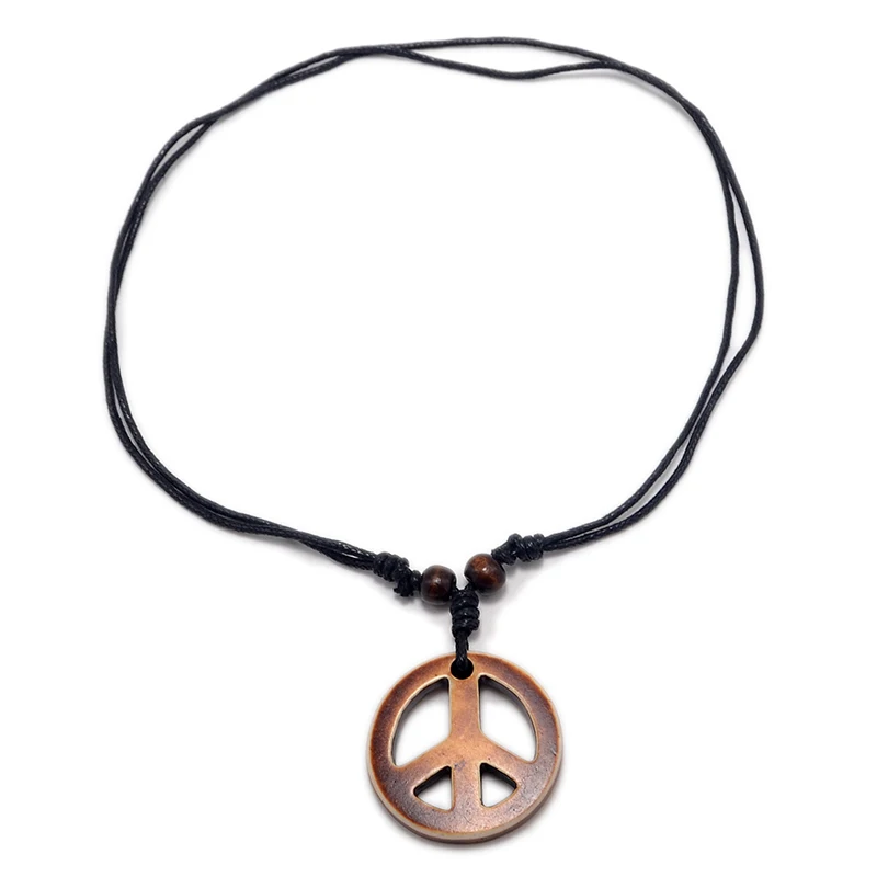 FX023 Peace symbol necklace men pendant personalized Choker Retro Jewelry Tribal style Imitation Yak Bone necklace Amulet Gift