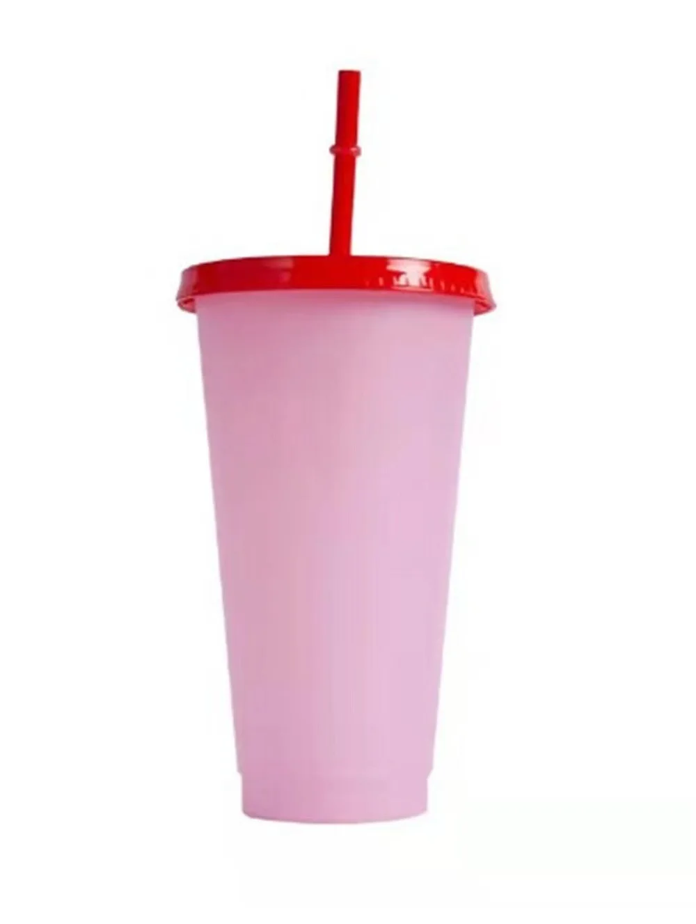 LeMuna Warm and cold color-changing cup 10-color set large capacity straw cup summer straw plastic cup