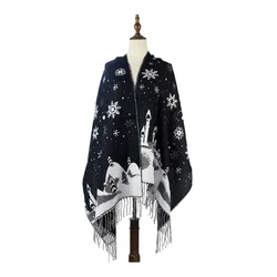 Winter 2021 Snow jacquard scarf Christmas cashmere scarf wholesale