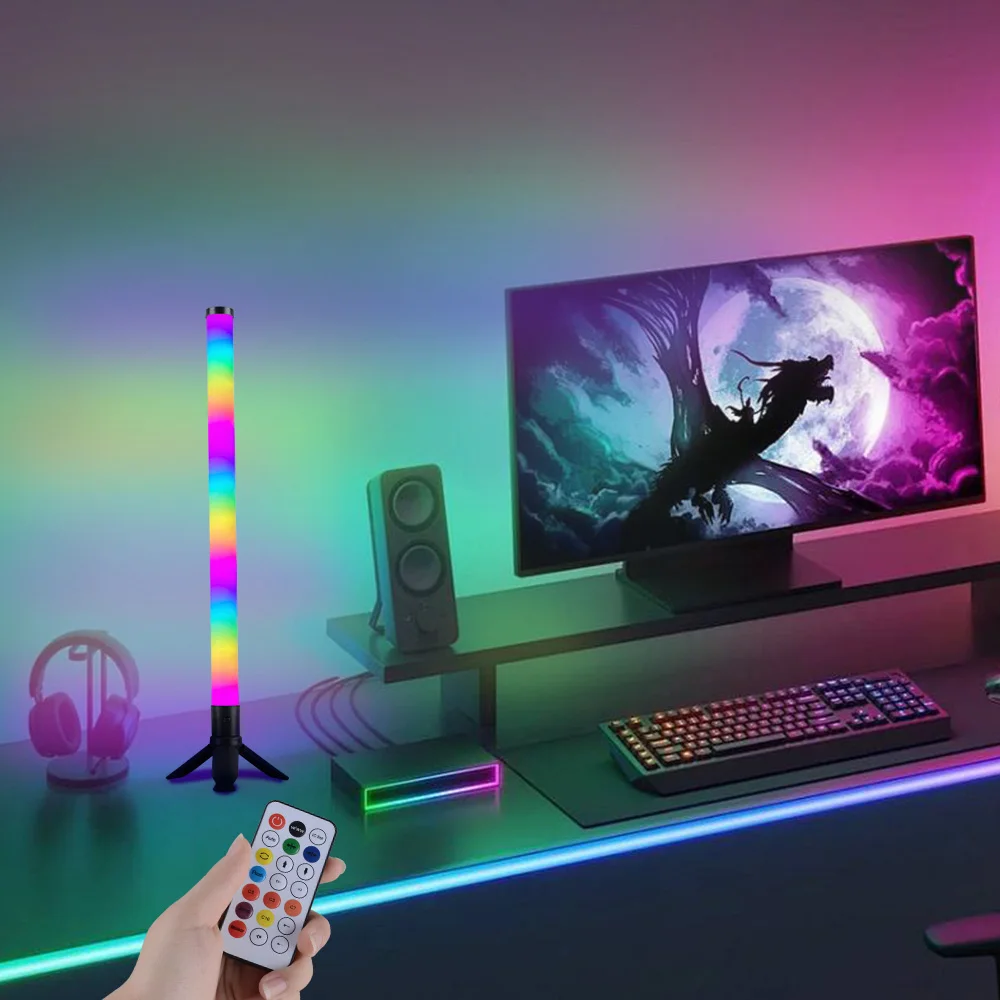 Modern Smart Corner LED Floor Lamp Party Holiday Portable Rechargeable Atmosphere Photography Lighting RGB PC 50 Plastic White