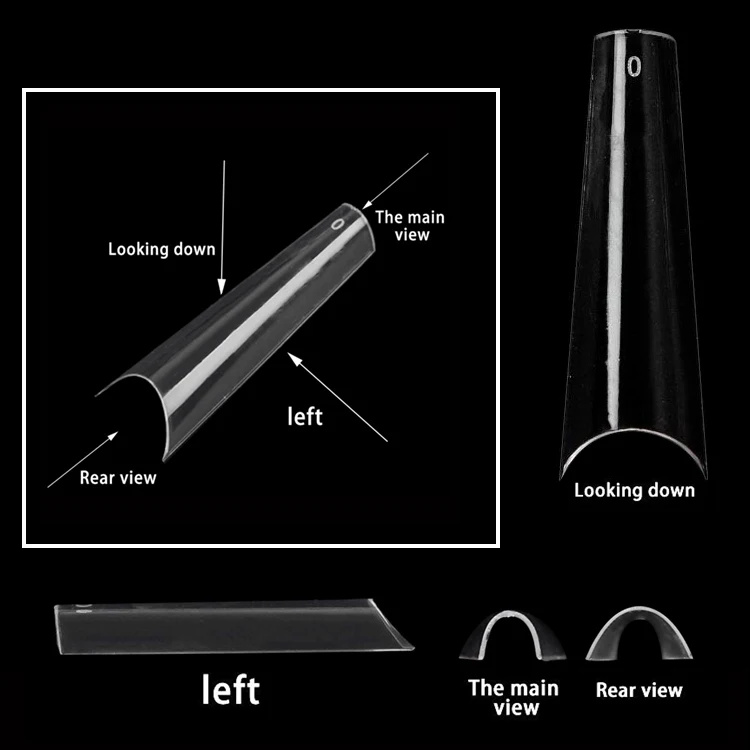 New Arrival Soft Gel Transparent XXL Square French Nail Tips Clear Coffin Nail Sticker French Tips For Salon Shops