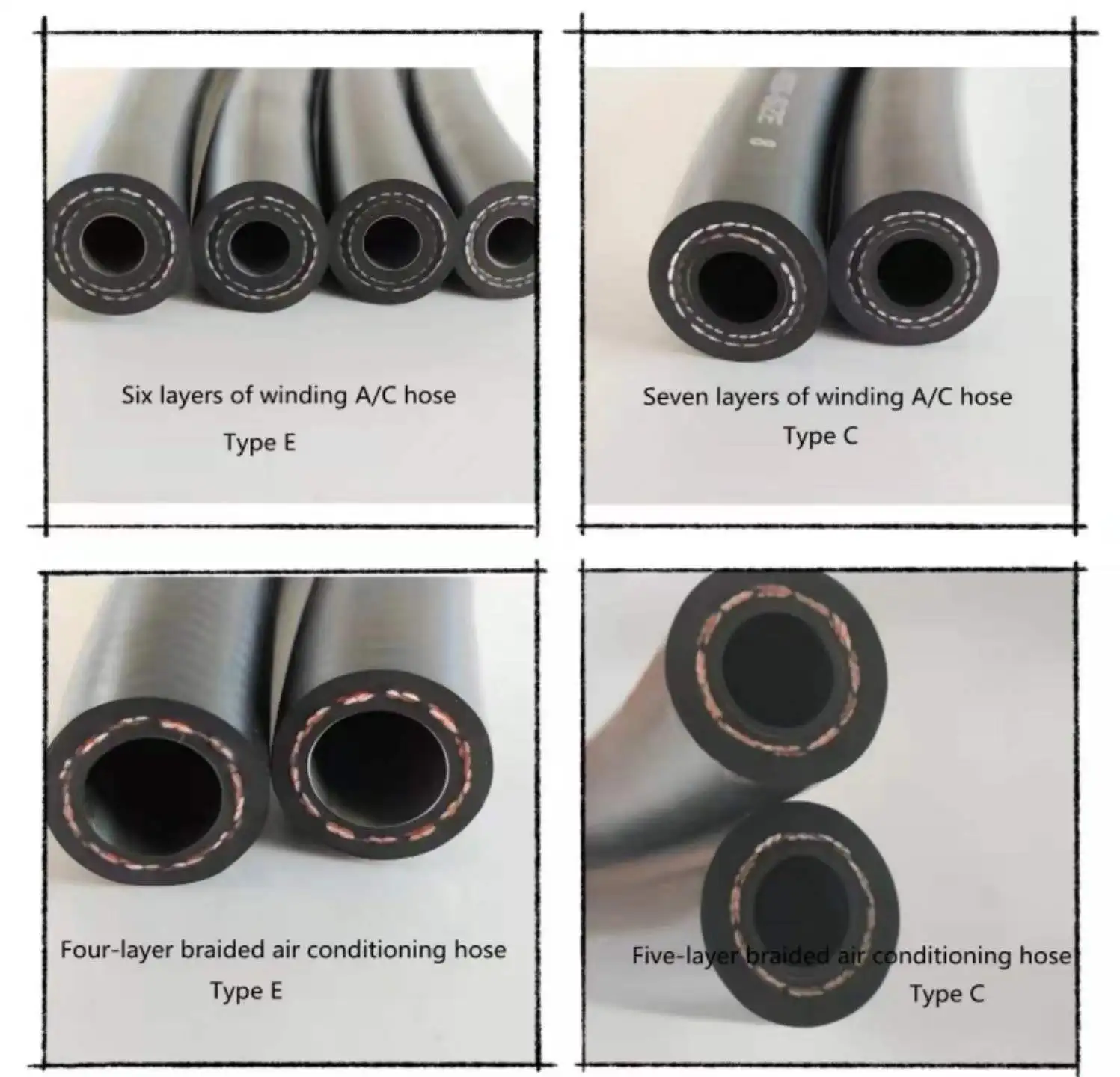 Sinopulse Brand supply Top selling Automotive EPDM cover 13/32 5/8 Type C Air Conditioning Hose