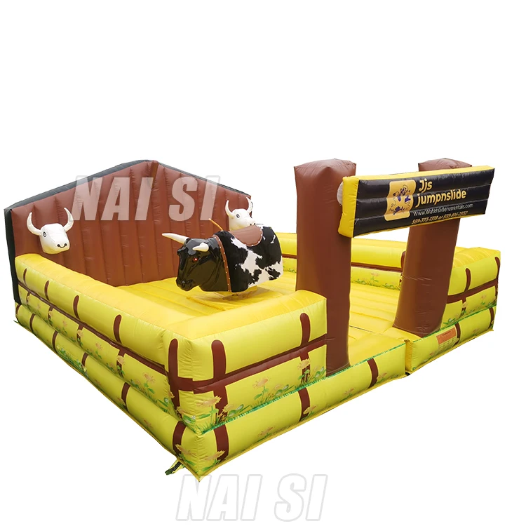 Custom Kids Rodeo Bull Adults Bull Riding Machine Inflatable Wipeout Game Obstacle Mechanical Bull Ride For Adult Parties