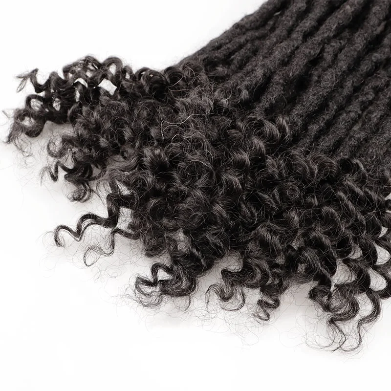 [HOHODREADS] Cheveux Naturel Soft and Natural Curly Ends Human Hair Locs Extensions Belle Dreadlocks in Different Length