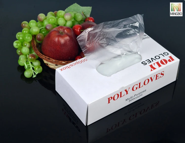 Disposable Polythene Gloves for Daily Kitchen Food Serving Cleaning