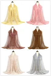 New Style Hijab Islamic Women Luxury Moonlight Beautiful Pleated Crinkle Glitter Shawl Scarf Muslim Wrap