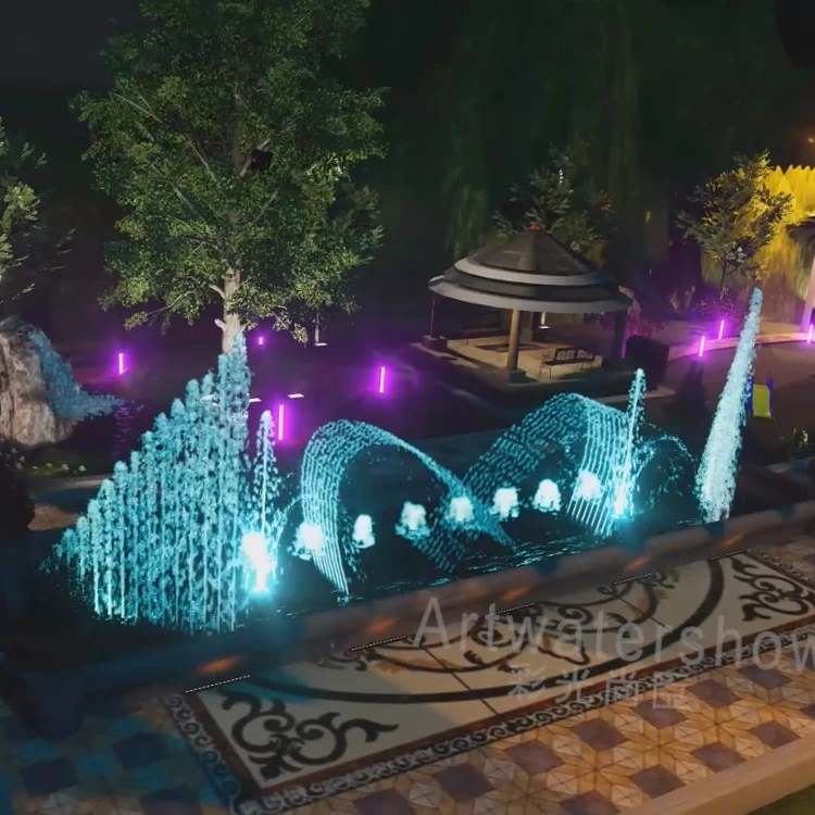 Artwatershow Latest Variable Speed Program Fountain DMX Control Water Fountain Outdoor