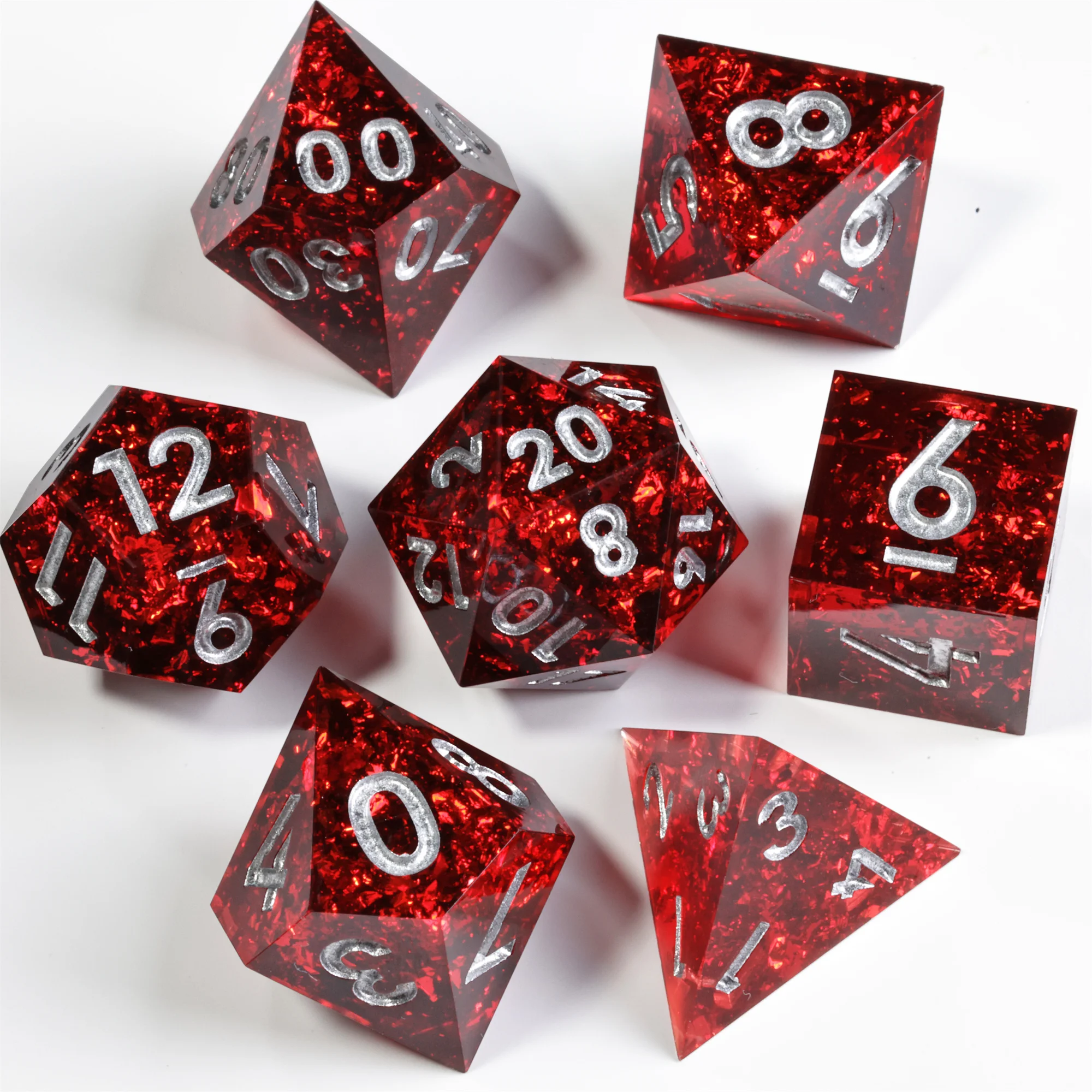 MINI PLANET DND Dice Set Handmade Colored Polyhedral Resin Dice with Sharp Edges For Kickstarter Custom DND Dice Set and D6 D20