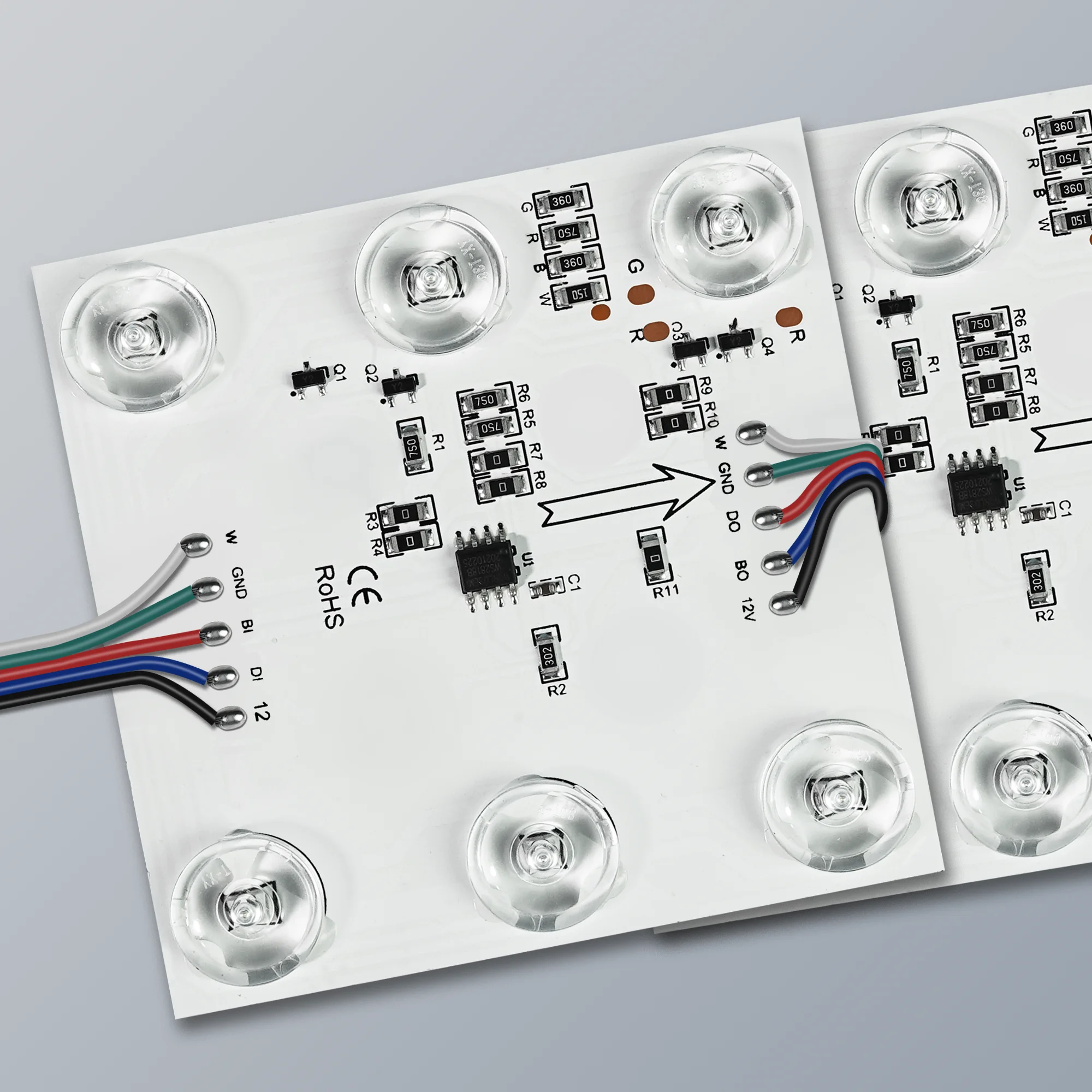 Programmable 12v ws2812 rgb digital led strip light 3030 2835