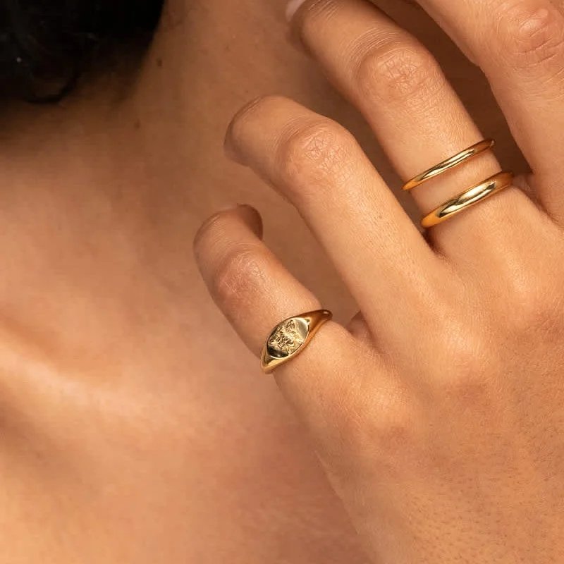 HYH antique gold plated animal honey signet custom ring