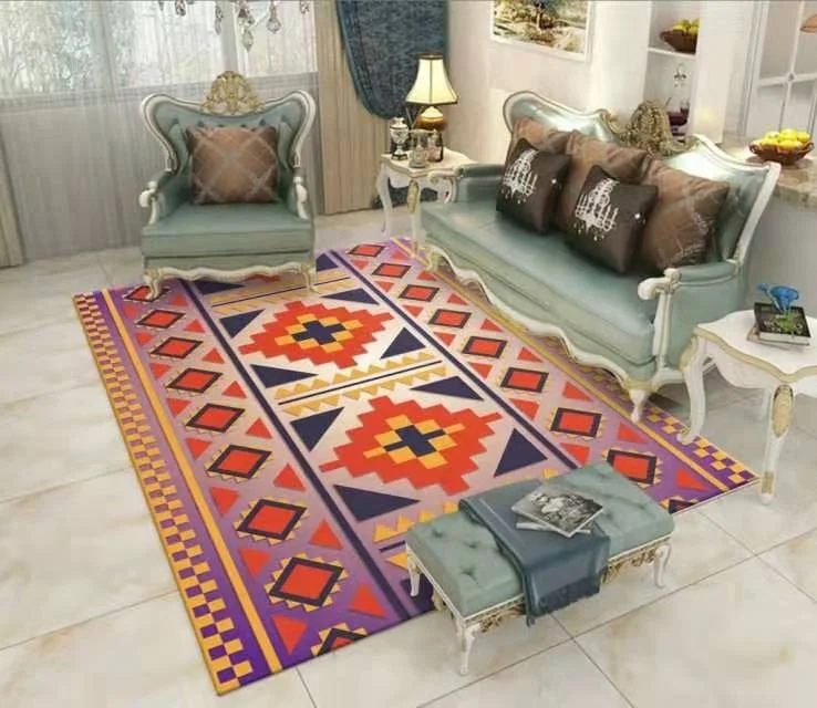 
Hot selling good quality 3d printed modern style colorful fancy carpet 