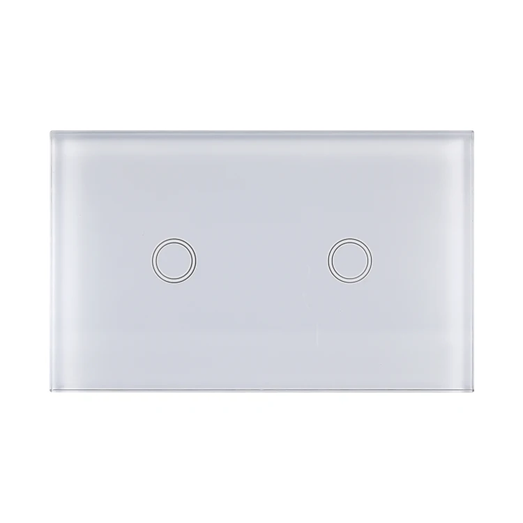 
Smart Switches Work With WIFI, 2 Gang American Standard Switch Touch Control with Nocturnal Light indicator 
