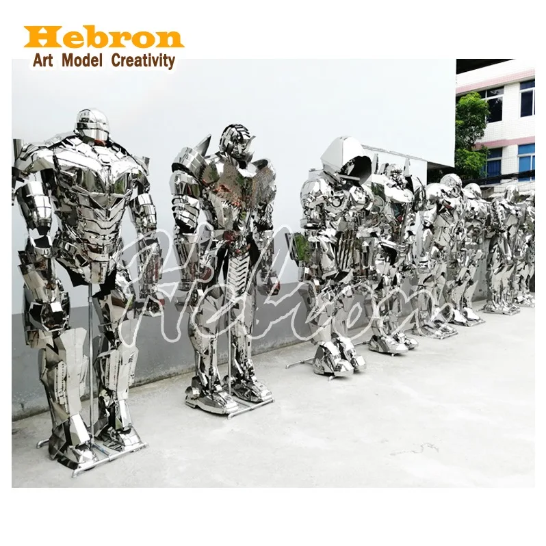 Custom Hand Casting Modern Style Outdoor Garden Large Metal Animal Statue Copper Brass Bronze Life Size robot Sculpture