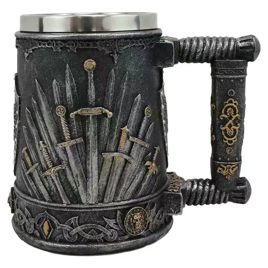 Game Of Stainless Steel Beer Mug Resin Whiskey Cup Thrones Mug Embossed Beer Mug