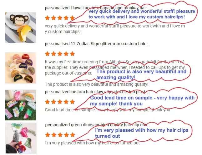 personalized acetate hawaiian summer hair claw custom acetate shape hair clip claw for summer holiday