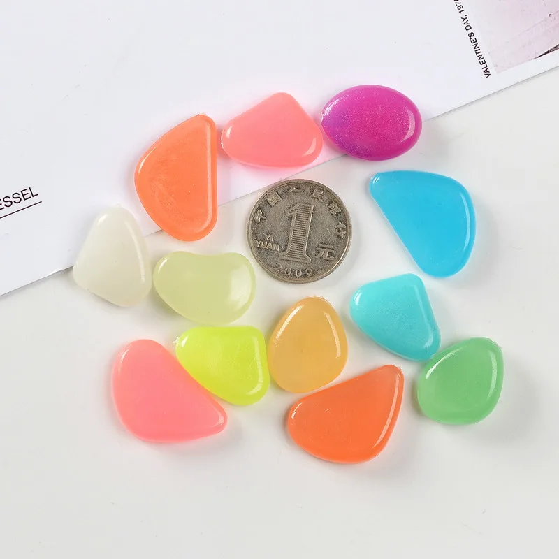 Fish tank landscape luminous stone aquarium resin ultra bright artificial luminous stone pebbles wholesale fluorescent stone