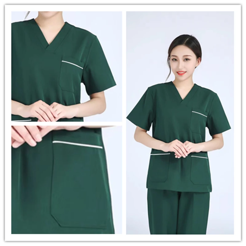 Wholesale High Quality 100% Cotton Uniforms Nursing Scrubs Suit Hospital Staff Work Cloth Scrubs Sets